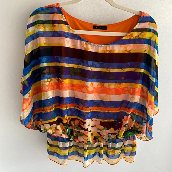 West Kei multicolored blouse, size small, great condition. Lining. - Picture 4 of 12